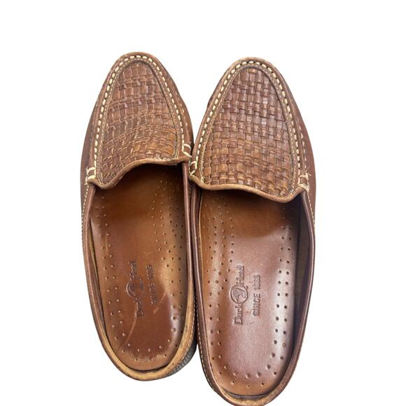 Duck Head Meens Brown Leather Woven Slip on Loafers Moc Toe Comfort Shoes 10 - Picture 6 of 6